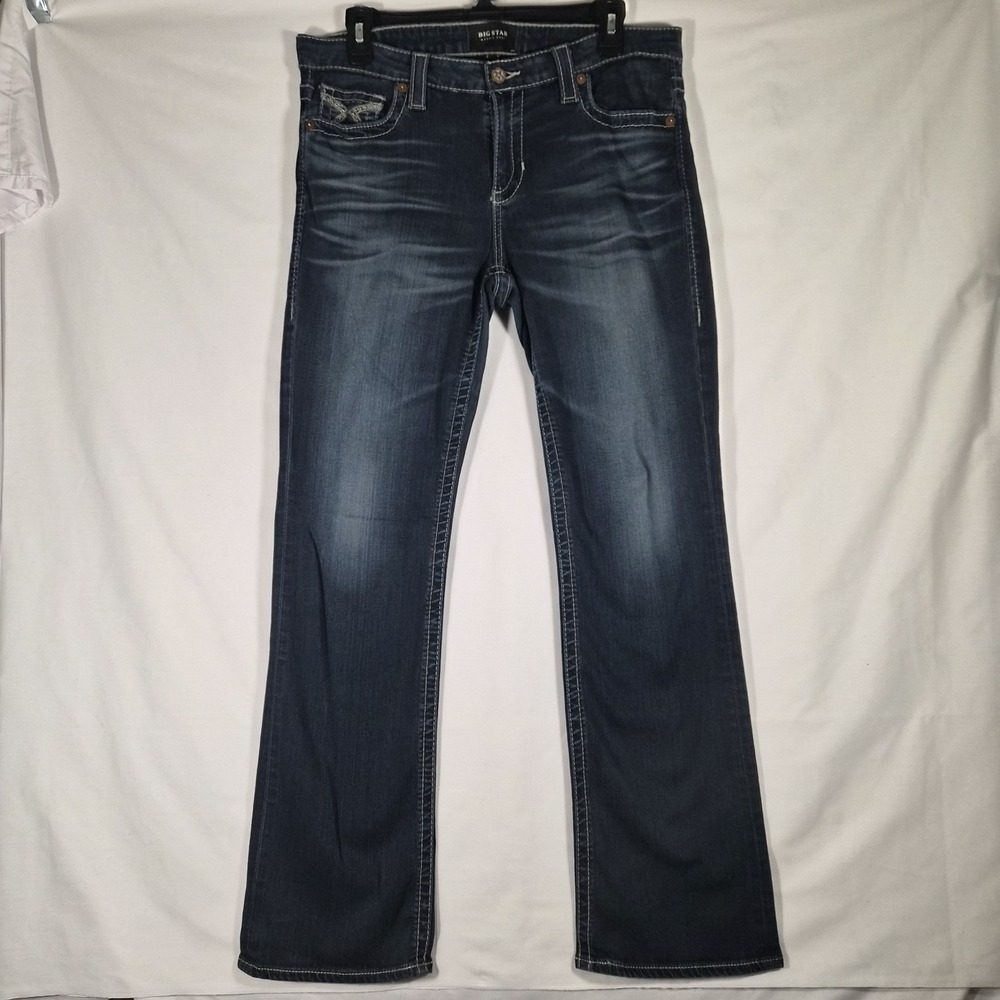 Y2k Big Star Maddie Bootcut Jeans Womens 31R Dark Wash Stretch Denim Mid Rise